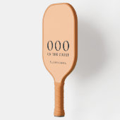 Aangepaste Grappige Perzik Zwarte OOO Minimalistis Pickleball Paddle (Links)