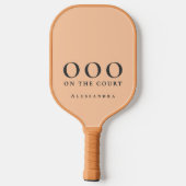 Aangepaste Grappige Perzik Zwarte OOO Minimalistis Pickleball Paddle (Achterkant)
