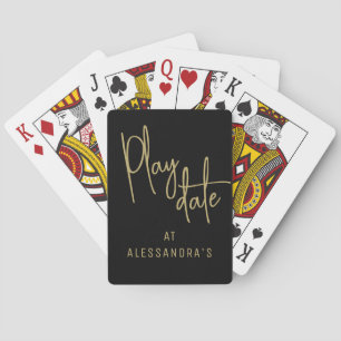 Aangepaste grappige quote speelafspraak zwart goud pokerkaarten