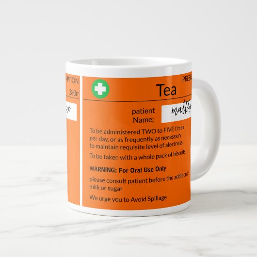 Aangepaste grappige recept koffiekop grote koffiekop (Voorkant rechts)