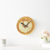 Aangepaste Grappige Retro Koffie Cappuccino Liefhe Ronde Klok (Huis)