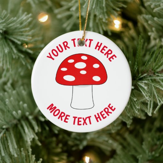 Aangepaste grappige rode paddestoel kerstboom orna keramisch ornament (Boom)