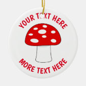 Aangepaste grappige rode paddestoel kerstboom orna keramisch ornament (Voorkant)