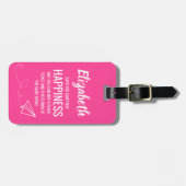 Aangepaste grappige roze standaard bagagelabel (Voorkant horizontaal)