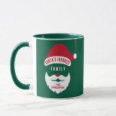 Aangepaste grappige Santa's favoriete familienaam Mok (Links)