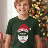 Aangepaste grappige Santa's favoriete familienaam T-shirt