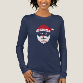 Aangepaste grappige Santa's favoriete familienaam Tri-Blend Shirt (Voorkant)