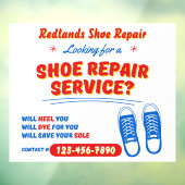 Aangepaste Grappige Schoenreparatie Service Promot Raamsticker (Vel 3)