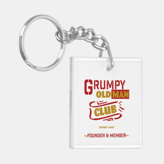 Aangepaste Grappige Sleutelhanger - Grumpy Old Man (Voorkant Links)