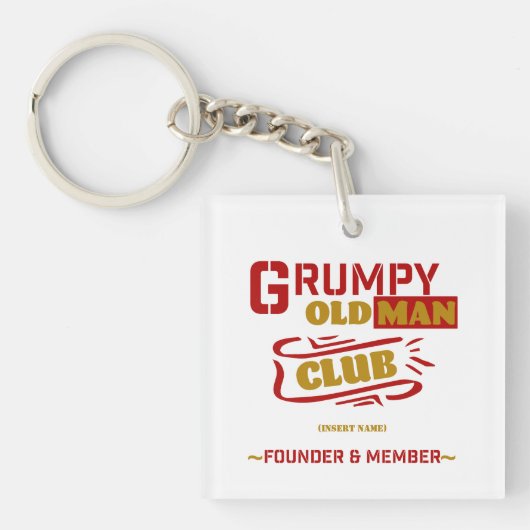 Aangepaste Grappige Sleutelhanger - Grumpy Old Man (Voorkant)