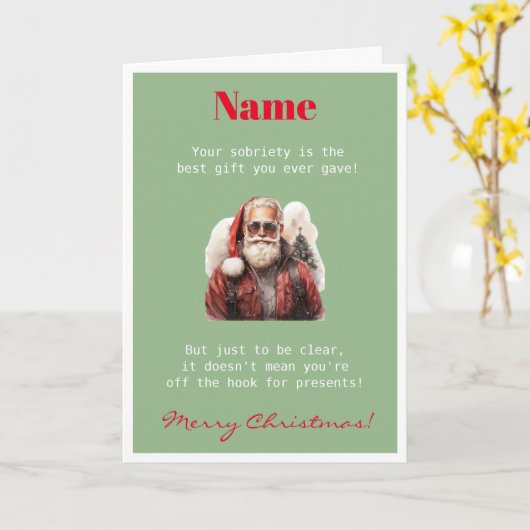 Aangepaste Grappige Sober Christmas Kaart (Gele Bloem)