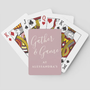 Aangepaste Grappige Stof Roze Ivoor Minimalistisch Pokerkaarten