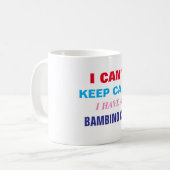 Aangepaste grappige uitspraken Bambino Cat kan nie Koffiemok (Voorkant links)