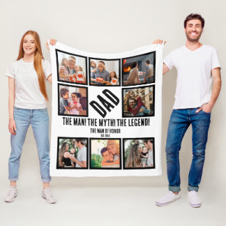 Aangepaste grappige vadersdag cadeau voor papa 8 f fleece deken