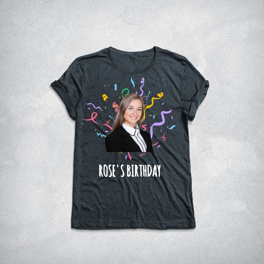 Aangepaste Grappige Verjaardag Meisje Gezicht Verj Tri-Blend Shirt