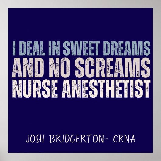 Aangepaste Grappige Verpleegster Anesthetist Sweet Poster (Voorkant)