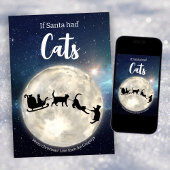 Aangepaste Grappige Zwarte Kat Kerstman Feestdagenkaart