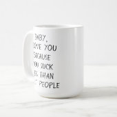 Aangepaste grappigheid waar ik van hou omdat offer koffiemok (Voorkant links)