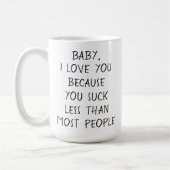 Aangepaste grappigheid waar ik van hou omdat offer koffiemok (Links)