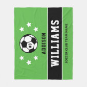 Aangepaste Grass Green Soccer Player Name Fleece Deken (Voorkant)