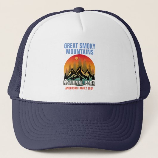 Aangepaste Great Smoky Mountains National Park Trucker Pet (Voorkant)
