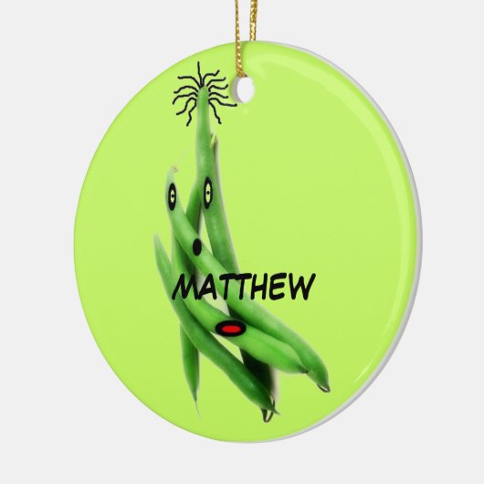 Aangepaste Green Bean Cartoon Keramisch Ornament (Links)