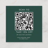 Aangepaste Green Business Logo QR Code Dank u Kortingskaartje (Achterkant)