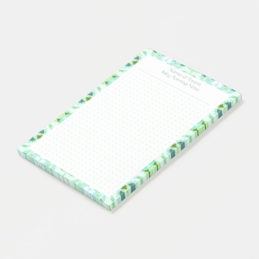 Aangepaste Green Dot Grid Nieuwe Baby Plan Planne Post-it® Notes (Schuin)