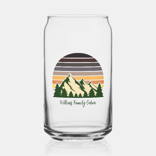 Aangepaste Green Forest Mountain Cabin Blikvorm Glas (Voorkant)