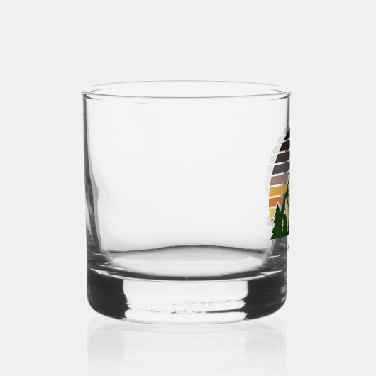 Aangepaste Green Forest Mountain Cabin Whisky Glas (Rechts)