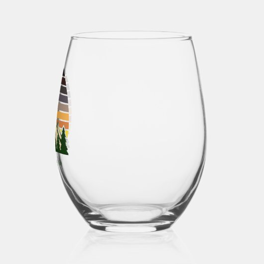 Aangepaste Green Forest Mountain Cabin Wijnglas Zonder Voet (Links)