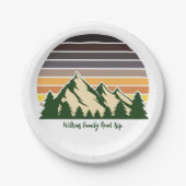 Aangepaste Green Forest Mountain Natuur Party Papieren Bordje (Voorkant)