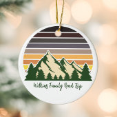 Aangepaste Green Forest Mountain Road Trip Kerst Keramisch Ornament