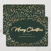Aangepaste Green Gold Business-kerstkaarten Feestdagenkaart (Voorkant / Achterkant)