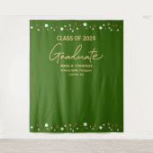 Aangepaste Green Gold Class van 2024 afstuderen Wandkleed (Voorkant)
