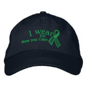 Aangepaste Green Hope Ribbon Awareness Jouw tekst Geborduurde Pet (Voorkant)