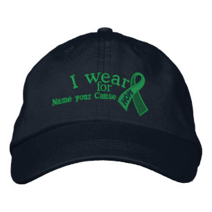 Aangepaste Green Hope Ribbon Awareness Jouw tekst Geborduurde Pet
