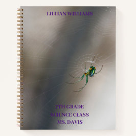 Aangepaste Green Orb Weaver Spider School Classroo Notitieboek