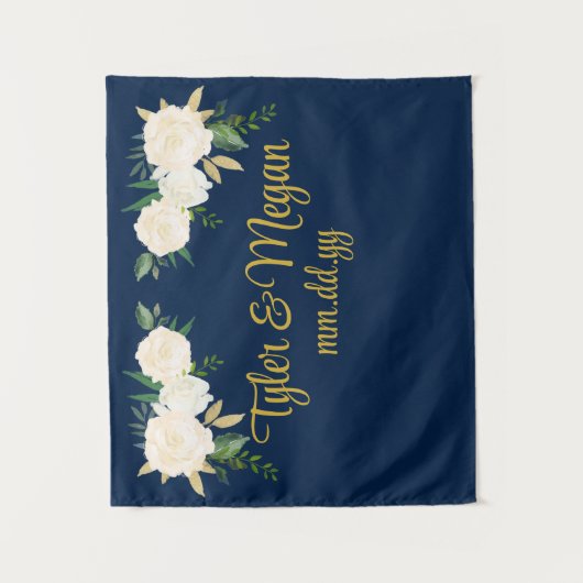 Aangepaste Greenery bruiloft receptie foto booth P Wandkleed (Voorkant)