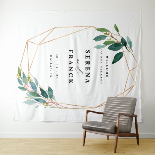 Aangepaste Greenery Wedding Backdrop voor Foto Boo Wandkleed (In Situ (horizontaal))