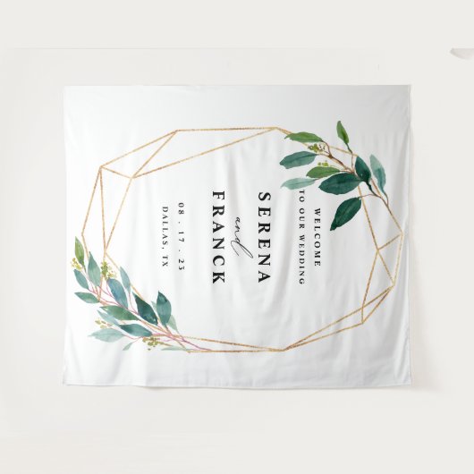 Aangepaste Greenery Wedding Backdrop voor Foto Boo Wandkleed (Voorkant (horizontaal))