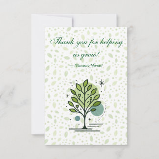 Aangepaste Greenleaf Nursery branding Bedankkaart