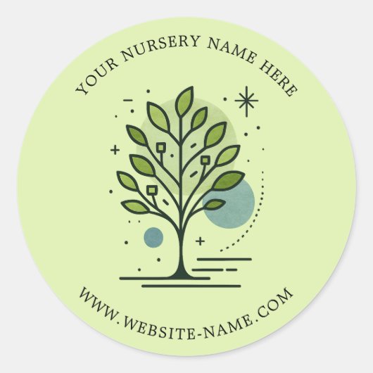 Aangepaste Greenleaf Nursery branding Ronde Sticker (Voorkant)