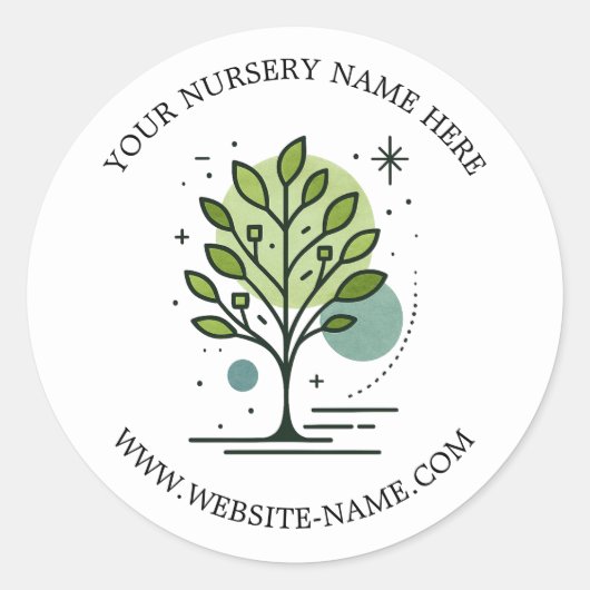 Aangepaste Greenleaf Nursery branding Ronde Sticker (Voorkant)