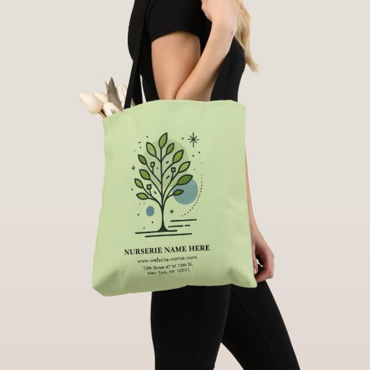 Aangepaste Greenleaf Nursery branding Tote Bag (Dichtbij)