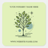 Aangepaste Greenleaf Nursery branding Vierkante Sticker (Voorkant)