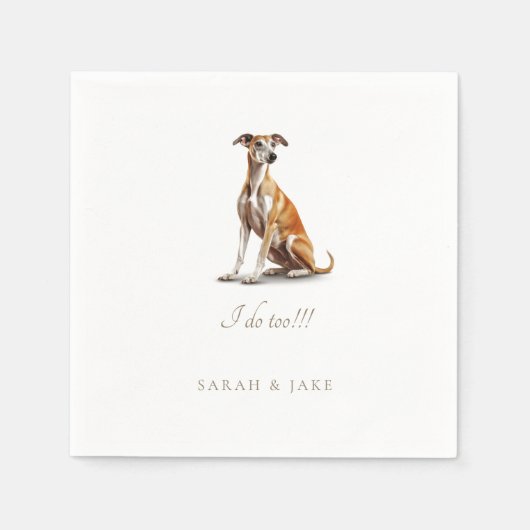 Aangepaste Greyhound Pet Wedding Servet (Voorkant)