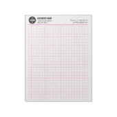 Aangepaste Grid Notitieblok 5 Sq/Inch met Logo & I (Linkerzijde)