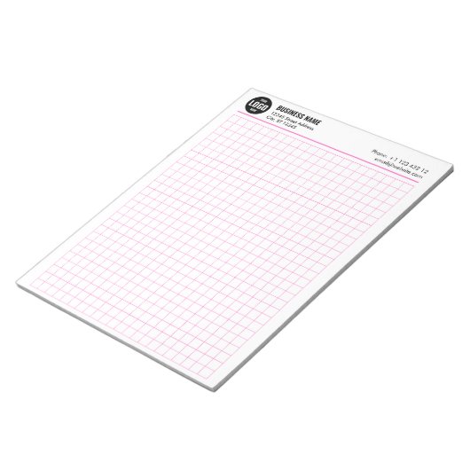 Aangepaste Grid Notitieblok 5 Sq/Inch met Logo & I (Schuin)