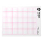 Aangepaste Grid Notitieblok 5 Sq/Inch met Logo & I (Voorkant)